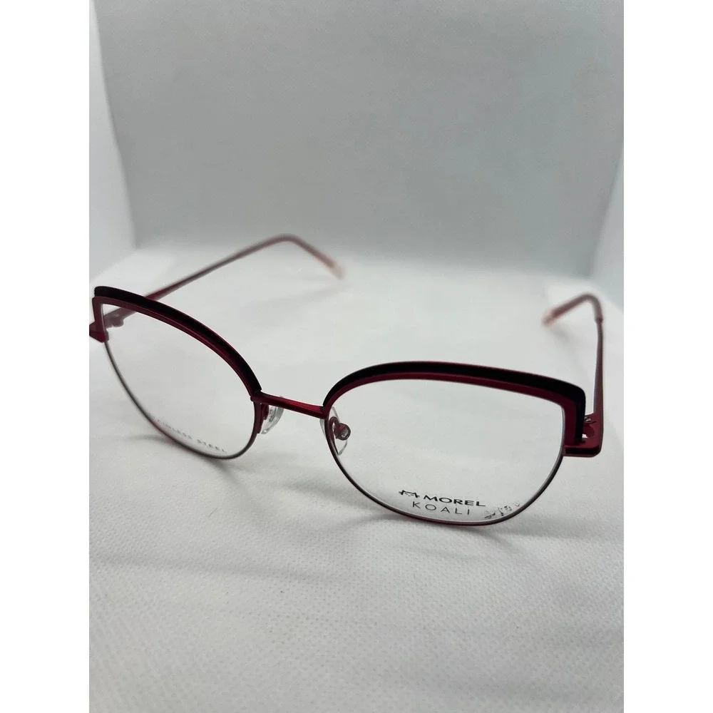 Morel Koali Designer Eyeglasses Frames Cat Eye Burgundy‎ Red France 51-18